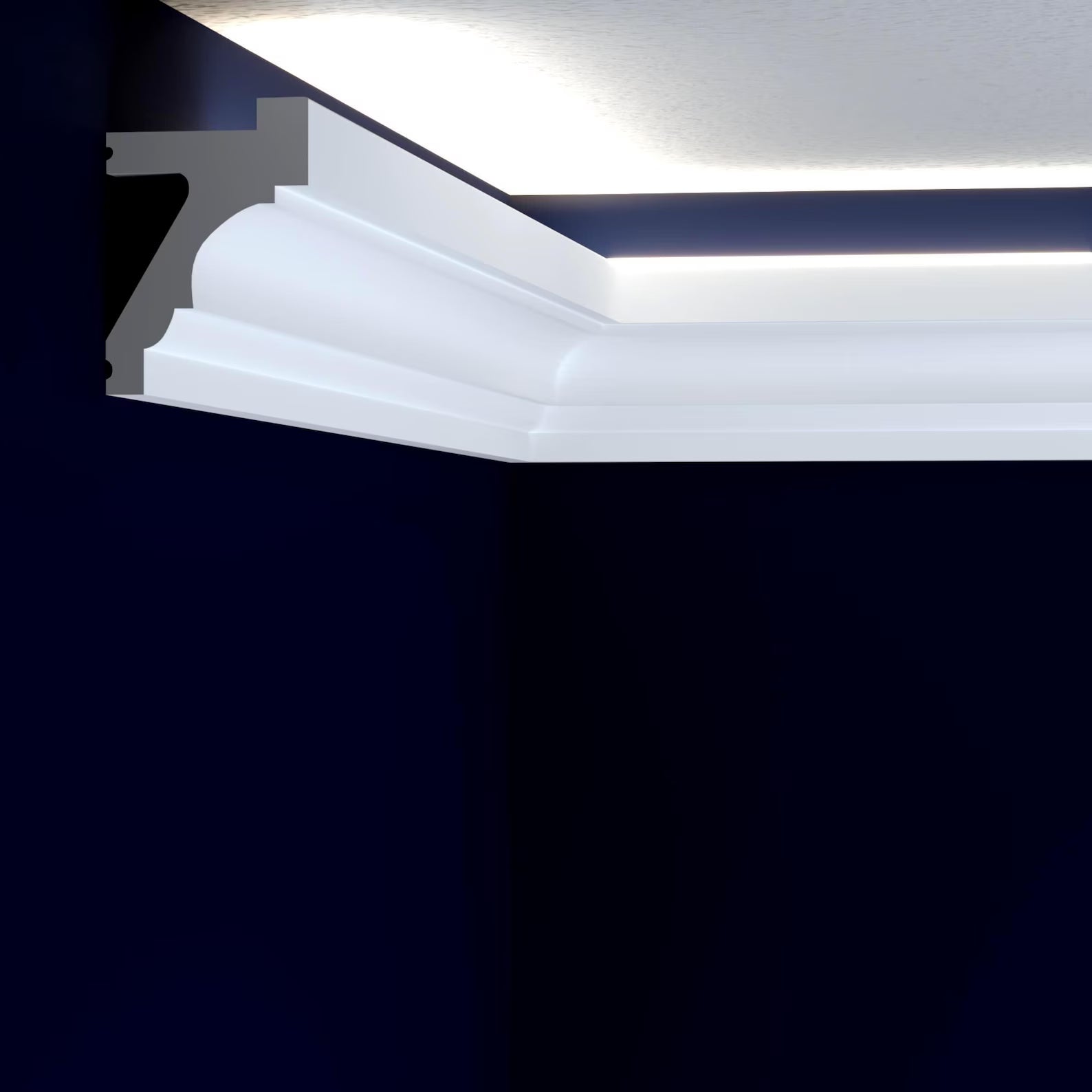 crown moulding with led light ceiling