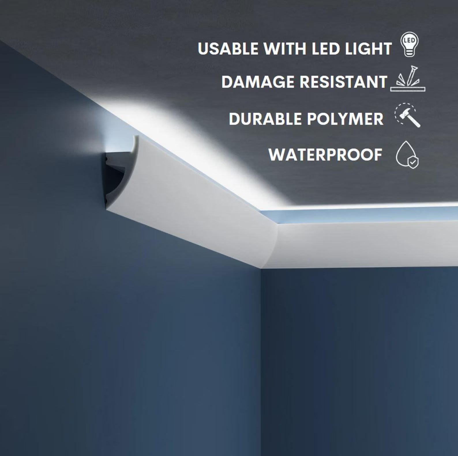 crown moulding with led light ceiling