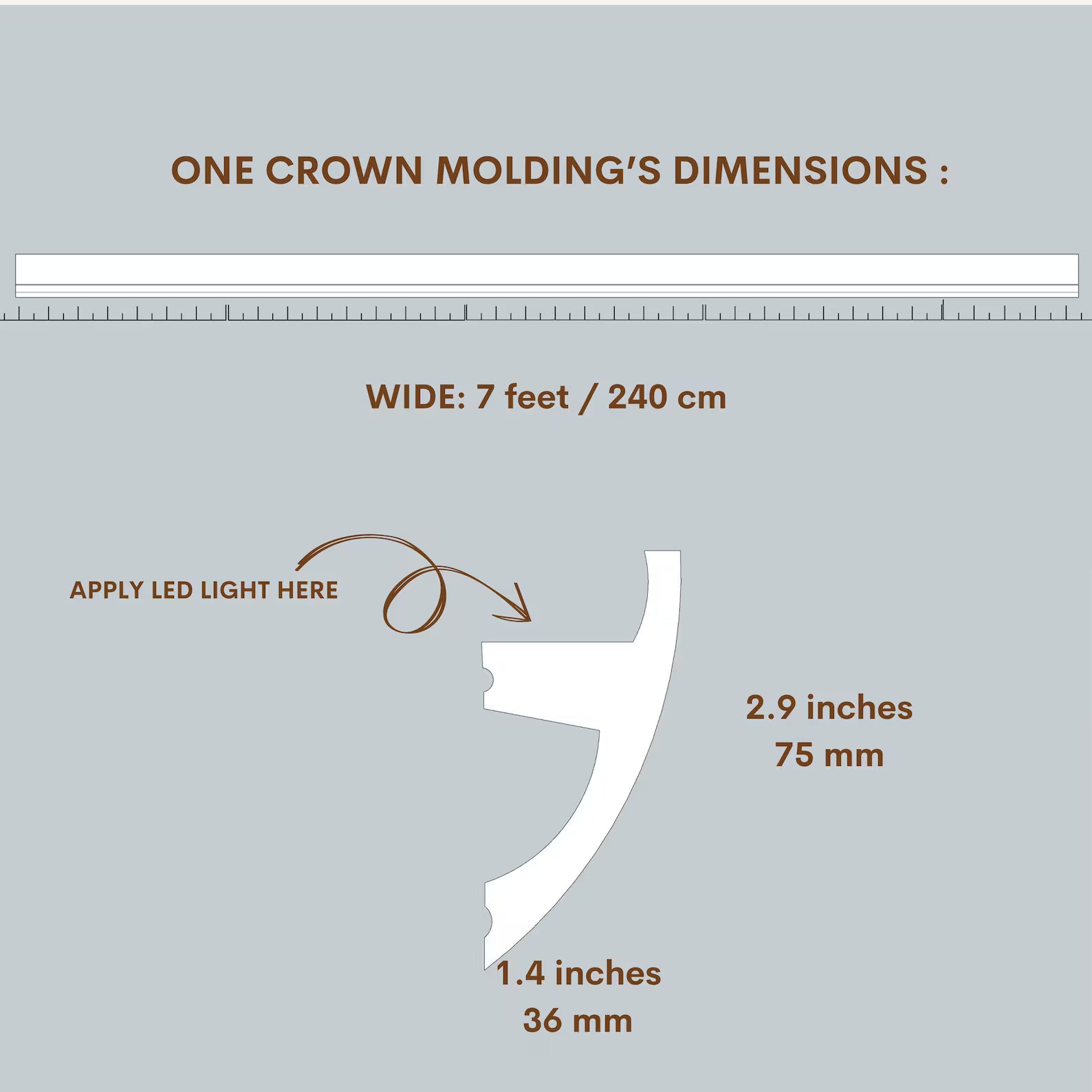 Crown Moulding Berlin Classic White Polymer 240 cm