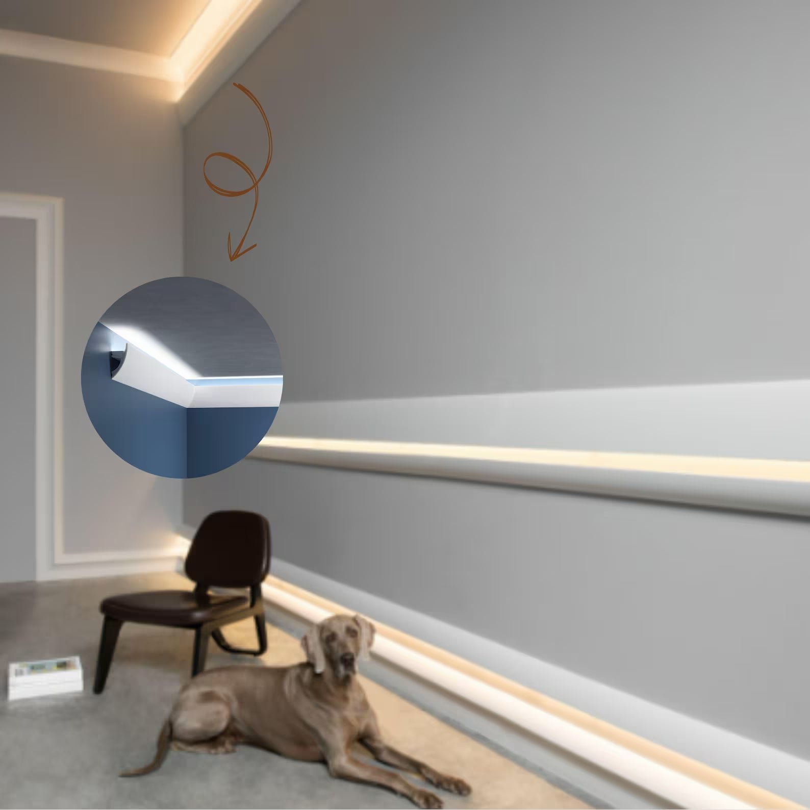 Crown Moulding Berlin Classic White Polymer 240 cm