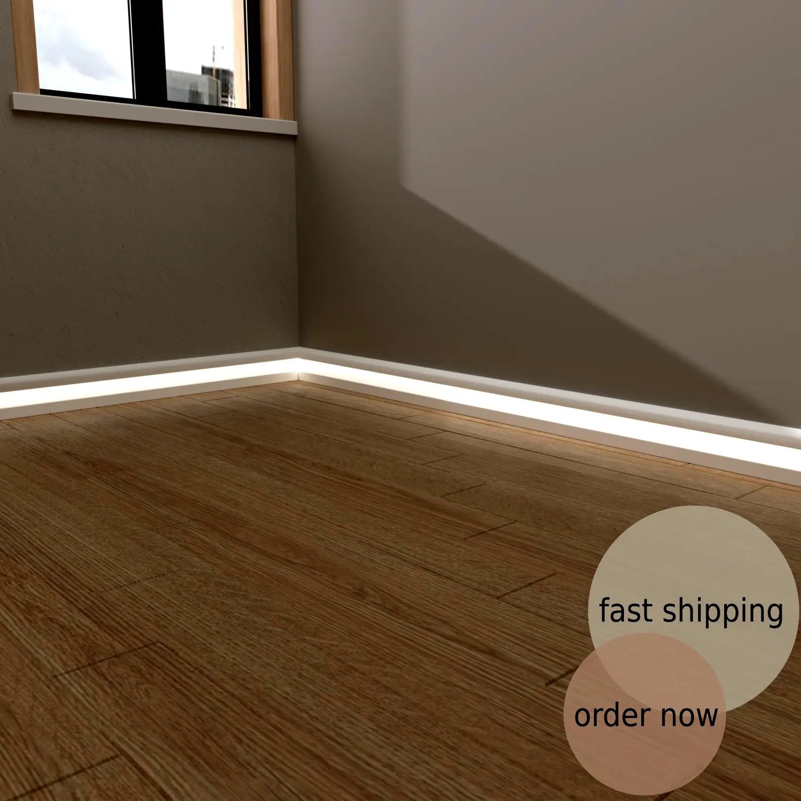 Modern Wall Trim Monaco Luxe White Polymer 240 cm