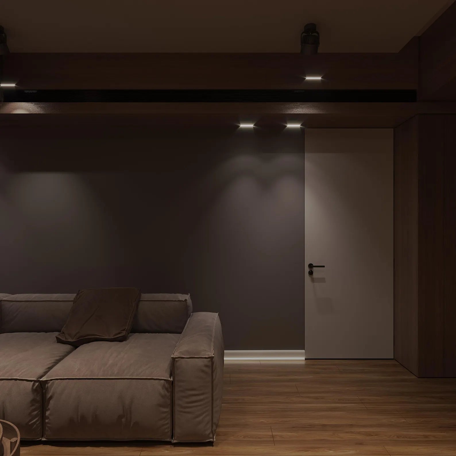 LED Baseboard Milan Urban Edge White Polymer 240 cm