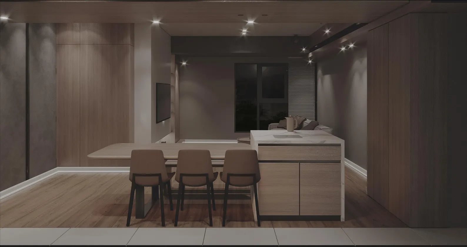 LED Baseboard Milan Urban Edge White Polymer 240 cm