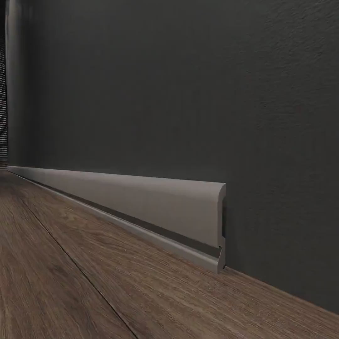 Baseboard with built-in LED strip lighting