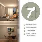 LED Crown Moulding Paris Elegancy White Polymer 240 cm