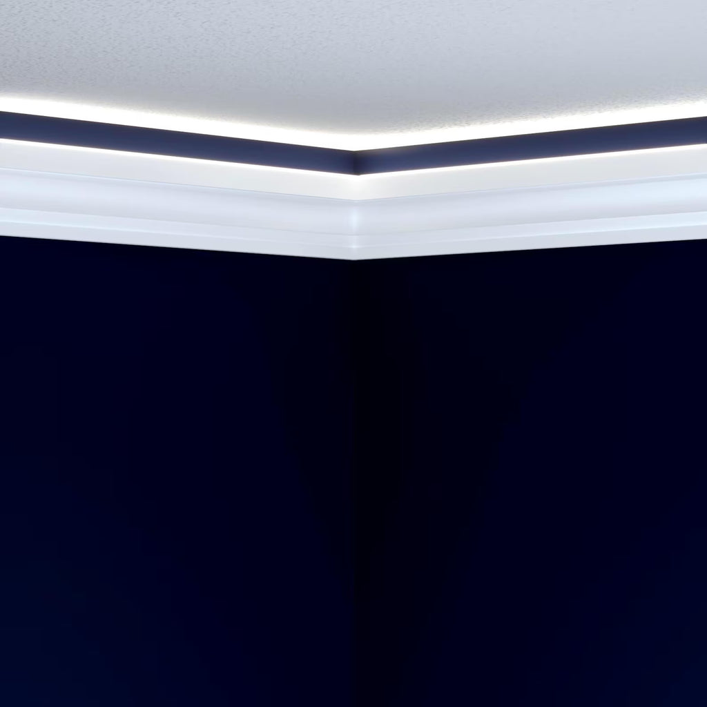 LED Crown Moulding Paris Elegancy White Polymer 240 cm