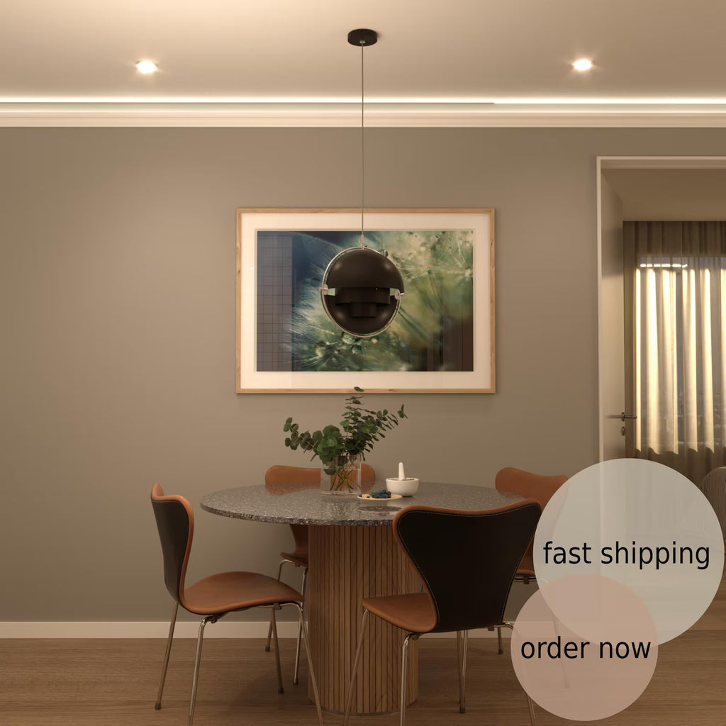 LED Crown Moulding Paris Elegancy White Polymer 240 cm