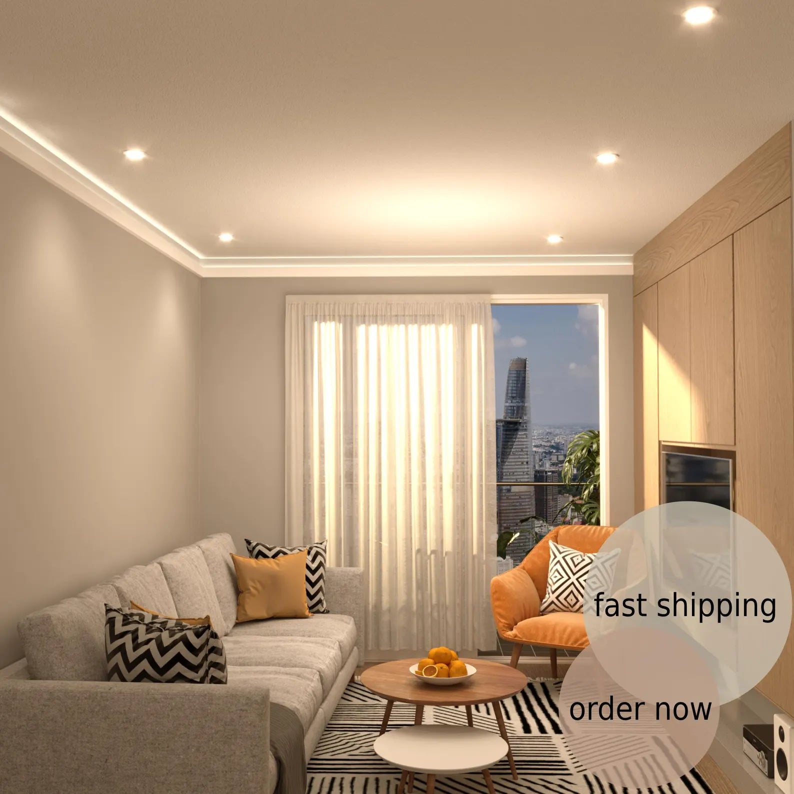 crown moulding with led light ceiling