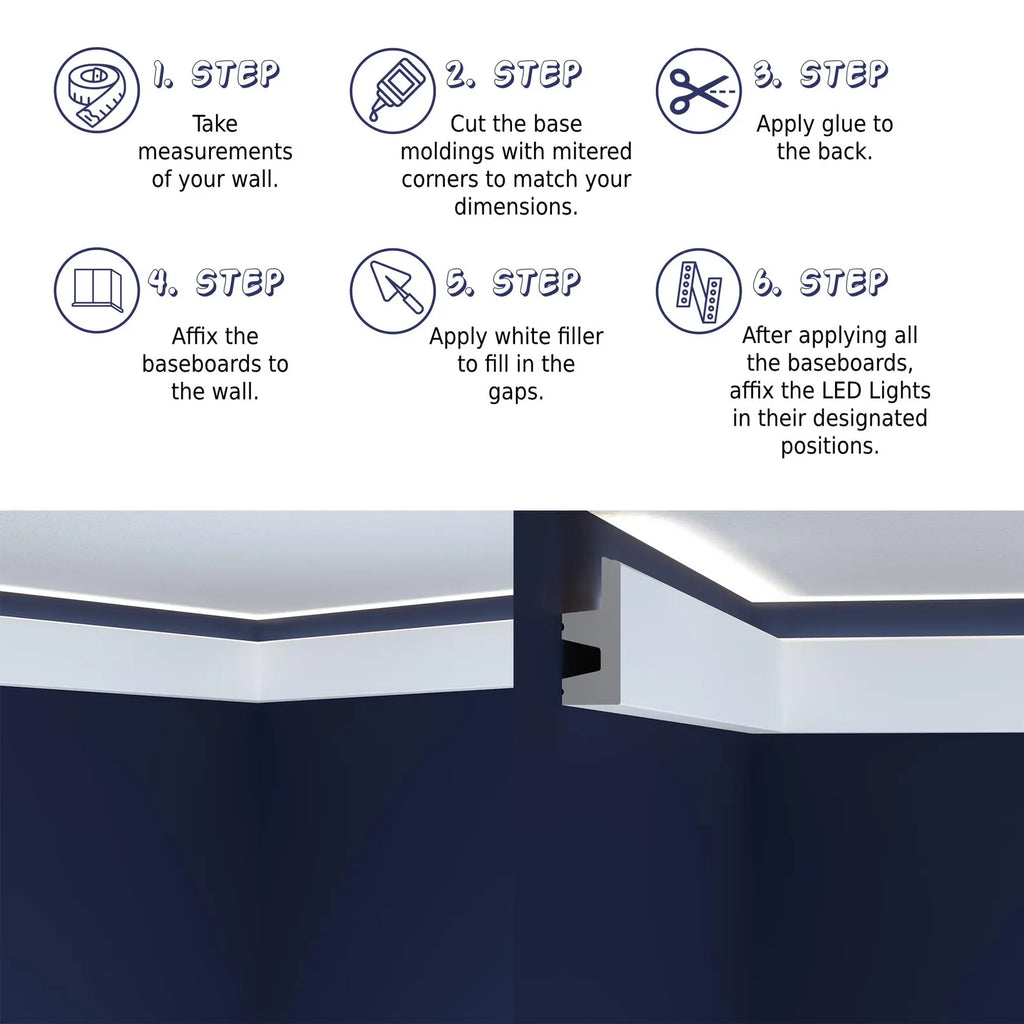 crown moulding with led light ceiling