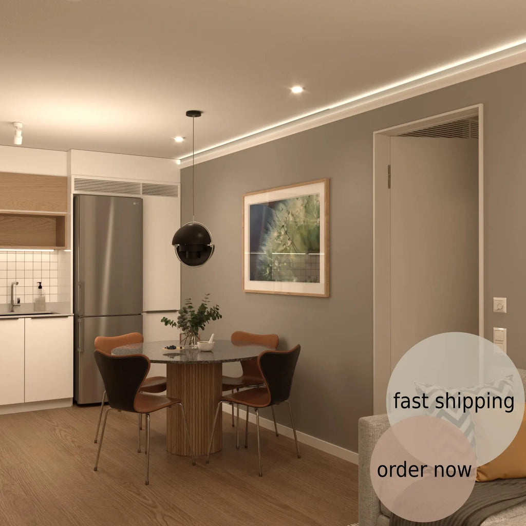 LED Crown Moulding Rome Timeless White Polymer 240 cm