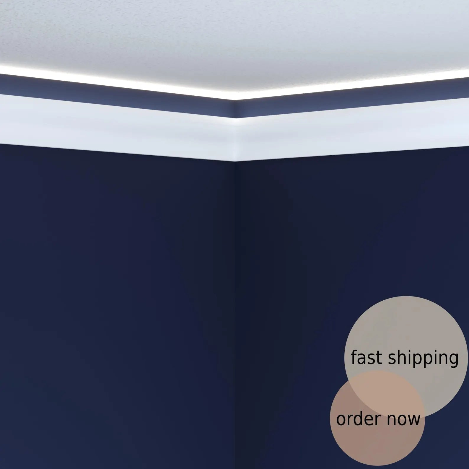 LED Crown Moulding Rome Timeless White Polymer 240 cm