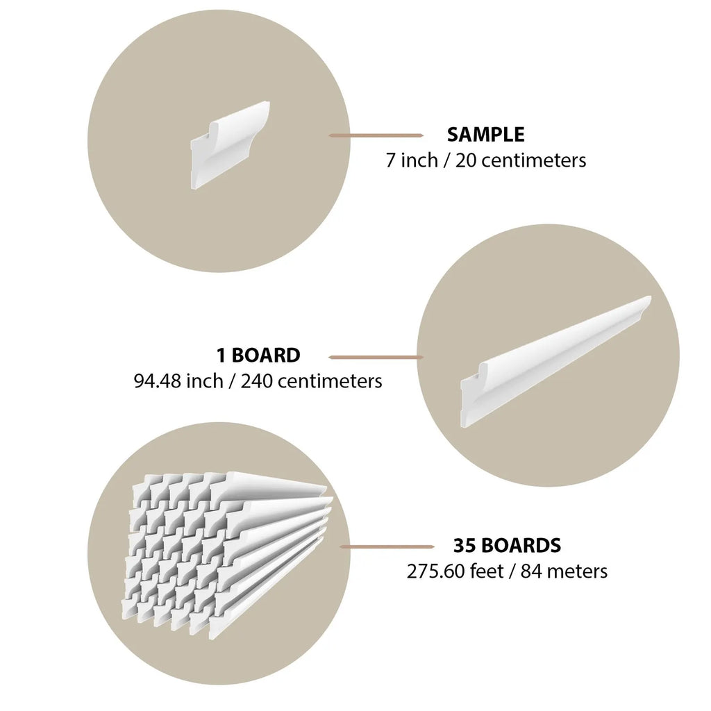 LED Crown Moulding Rome Timeless White Polymer 240 cm