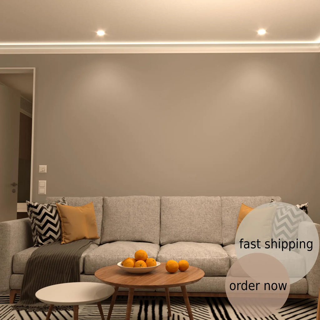 LED Crown Moulding Rome Timeless White Polymer 240 cm