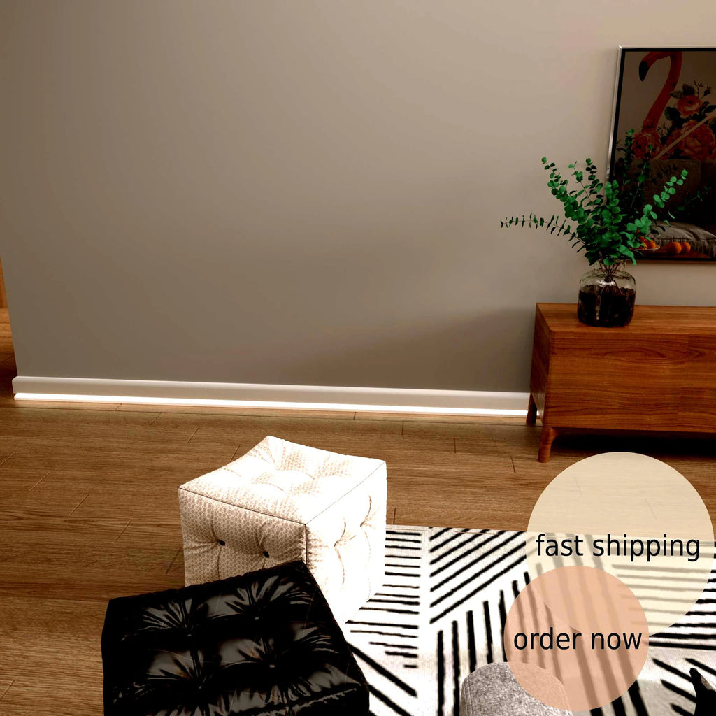 LED Baseboard Istanbul Palace White Polymer 240 cm