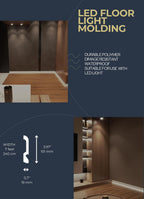LED Baseboard Milan Urban Edge White Polymer 240 cm