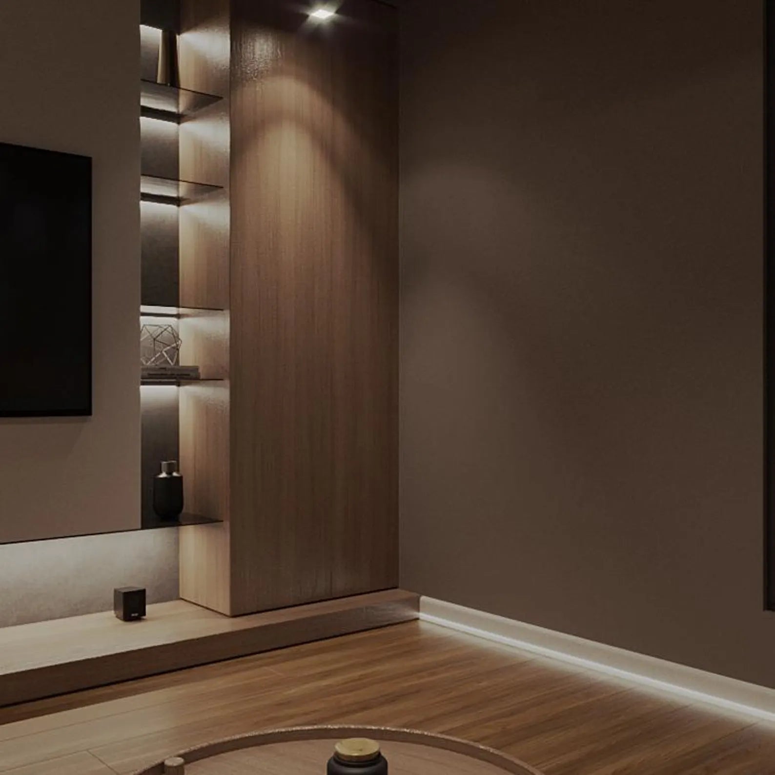LED Baseboard Milan Urban Edge White Polymer 240 cm