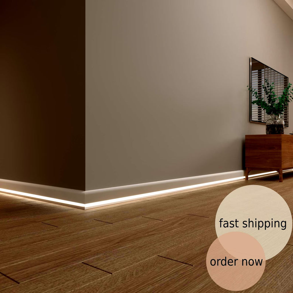 LED Baseboard Istanbul Palace White Polymer 240 cm