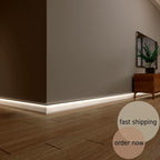 LED Baseboard New York Metro White Polymer 240 cm