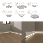 LED Baseboard Florence Classic White Polymer 240 cm