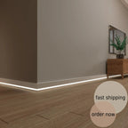 LED Baseboard Florence Classic White Polymer 240 cm