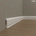 Baseboard with built-in LED strip lighting