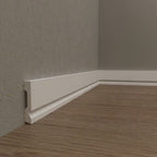 Baseboard with built-in LED strip lighting